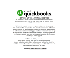 QuickBooks Software Support & Maintenance Services