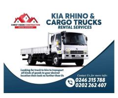 Kia Rhino and Cargo Trucks Rental Service