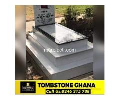 Three steps white granite tombstone